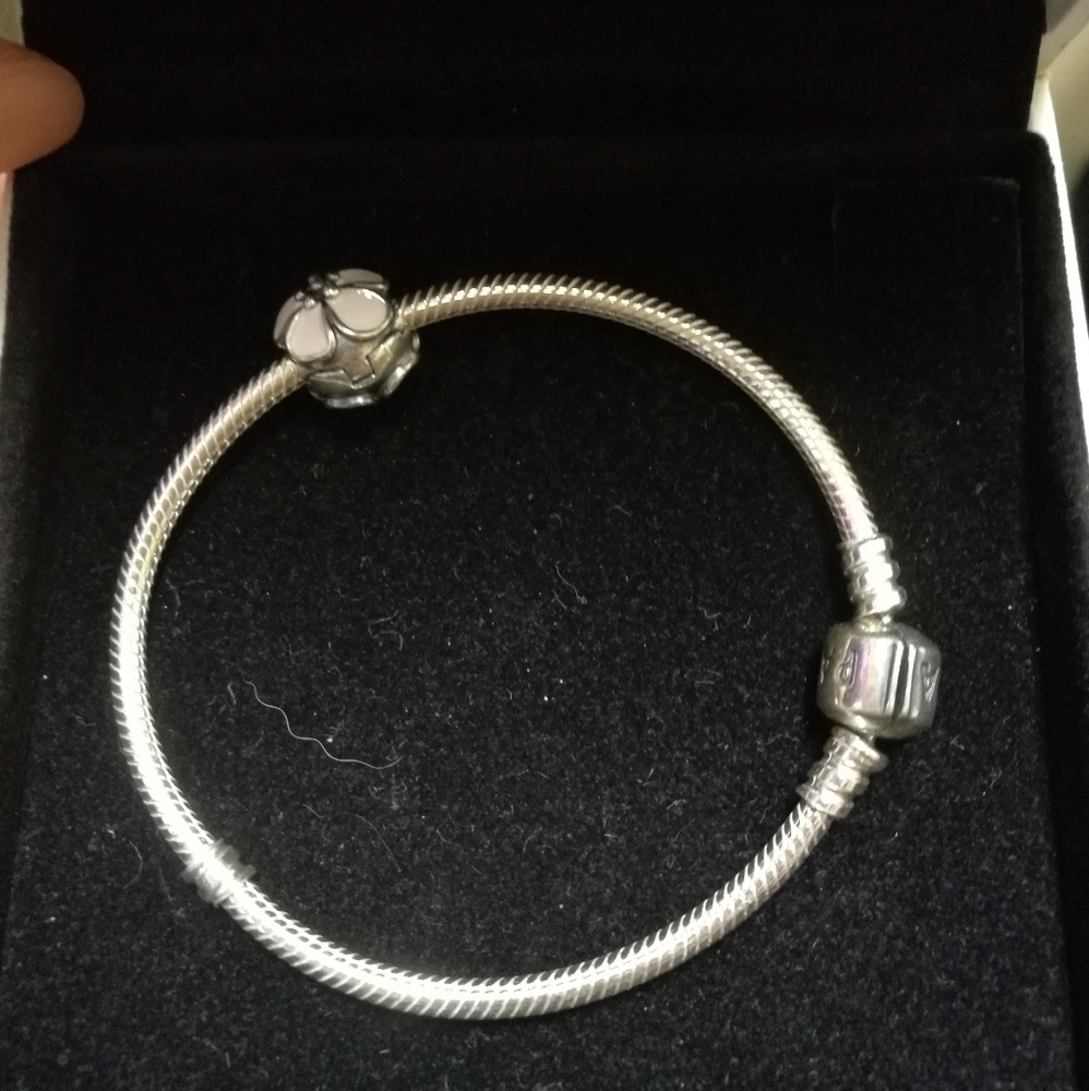 pandora bracelet and pink charm